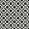 Seamlesss Vector Black and white Abstract geometric clover and star elements in circular pattern.