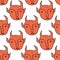 Seamlless pattern. Vector illustration with devil face