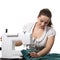 Seamstress work on the sewing-machine