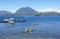 Seaplane, boats and five kayaks in Tofino port Va