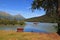 A seaplane on a deserted lake