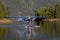 Seaplane landing in a remote cove near Ketchikan, Alaska