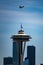 Seaplane over the Space Needle