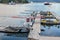 Seaplanes/Float Planes/ Pontoon Planes docked in Coal Harbour, downtown Vancouver, British Columbia