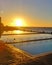 Seapoint public pool with a stunning sunset Cape Town South Africa