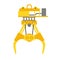 Seaport lift crane icon, flat style