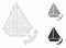 Seaport Vector Mesh 2D Model and Triangle Mosaic Icon