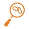 Search, backlink icon. Orange vector sketch.