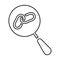 Search, backlink outline icon. Line vector design.