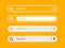 Search bar collection for UI UX design and web site templates on orange background.