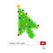 Search bar with text Merry christmas and button go with christmas tree, arrow cursor pointer