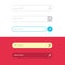 Search box set vector interface elements with button, ui bar