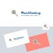 Search bug vector logotype with business card template. Elegant corporate identity. - Vector