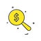 search dollar coin icon vector design