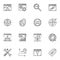 Search engine optimization line icons set