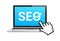 Search Engine Optimization SEO Laptop Hand Pointer