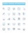 Search engine optimization vector line icons set. SEO, Optimization, Indexing, Crawling, Ranking, SERP, Search