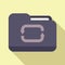 Search filter folder icon flat vector. Peruse attach