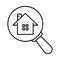 search, find, home, magnifying glass, house, home search icon