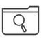 Search folder line icon. Folder with magnifier vector illustration isolated on white. Computer folder outline style