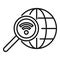 Search global internet provider icon outline vector. Business lock