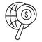 Search global money icon, outline style