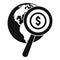 Search global money icon, simple style