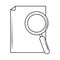 Search icon, document data network magnifier line style