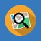 Search Icon. Find icon on map with long shadow. Vector. Illustration.