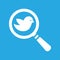 Search icon with flat white bird