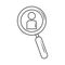 Search icon, magnifying glass avatar explore line style