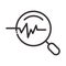 Search icon, pulse medical research thin line icon