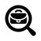 Search job vacancy icon vector. Loupe career illustration symbol. Find people employer logo.