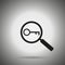 Search keywords icon. magnifier and key. Seo optimization symbol