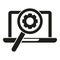 Search laptop service icon simple vector. Recovery tool