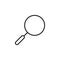 Search line icon. Magnifying glass icon, vector magnifier or loupe sign.
