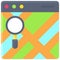 Search locations icon, location map and navigation vector