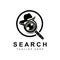 Search Logo Design, Detective Illustration, Home search, Glass Lens, Company Brand Vector