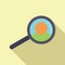 Search magnifier icon flat vector. Target customer