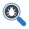 Search malware glyph color flat vector icon