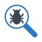 Search malware glyph flat vector icon