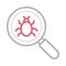 Search malware thin line color vector icon