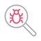 Search malware thin line color vector icon