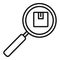 Search missed parcel icon, outline style