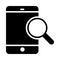 Search mobile glyph flat vector icon