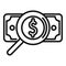 Search money cash icon outline vector. House financial