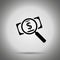 Search money icon. magnifier dollar banknote. Tax inspector icon