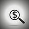 Search money icon. magnifier and dollar symbol