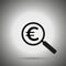 Search money icon. magnifier and euro symbol