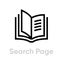 Search page book read icon. Editable line vector.